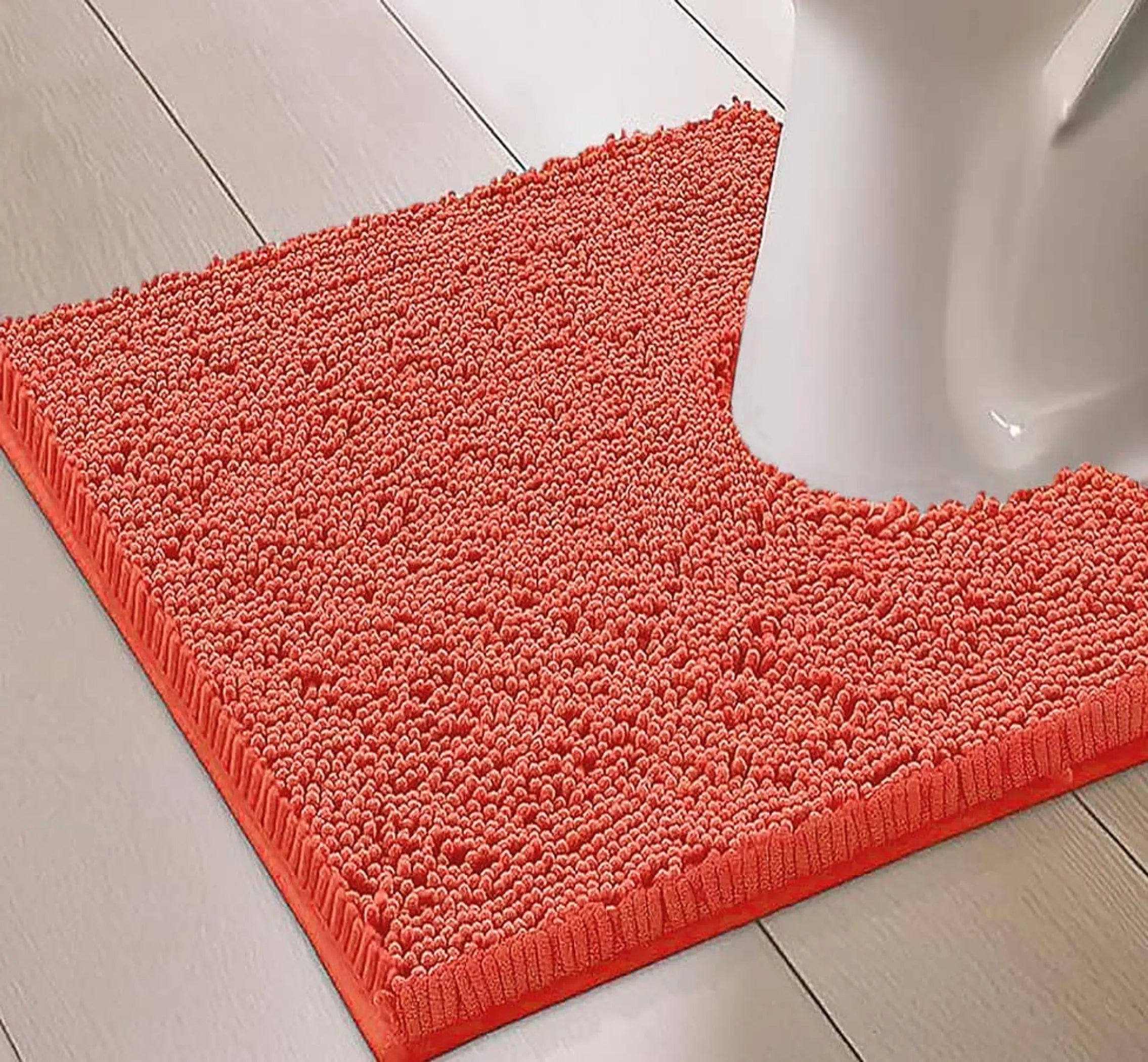 3 Piece Set Coral Cozy Plush Soft Chenille Bath Mat
