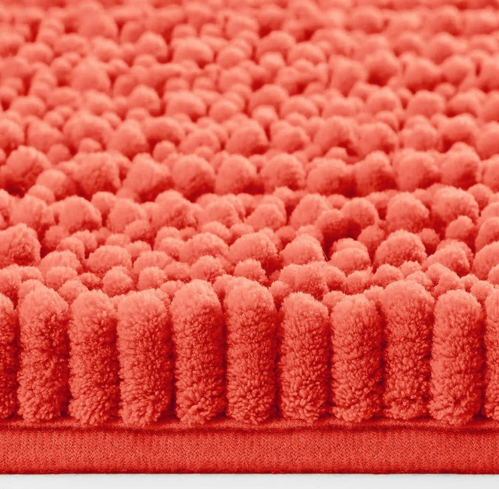 3 Piece Set Coral Cozy Plush Soft Chenille Bath Mat