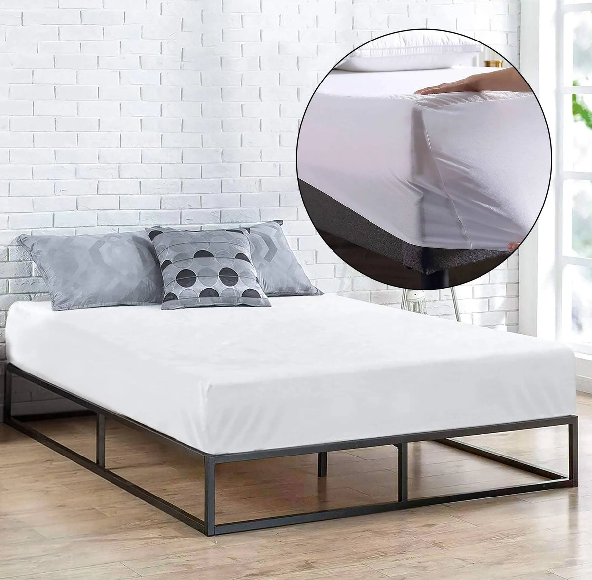 King Size Waterproof Mattress Pad Fitted Elastic Cover