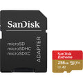 SanDisk Extreme, microSDXC, Memory Card, 256GB, UHS-I, 4K, Class 10, with Adapter