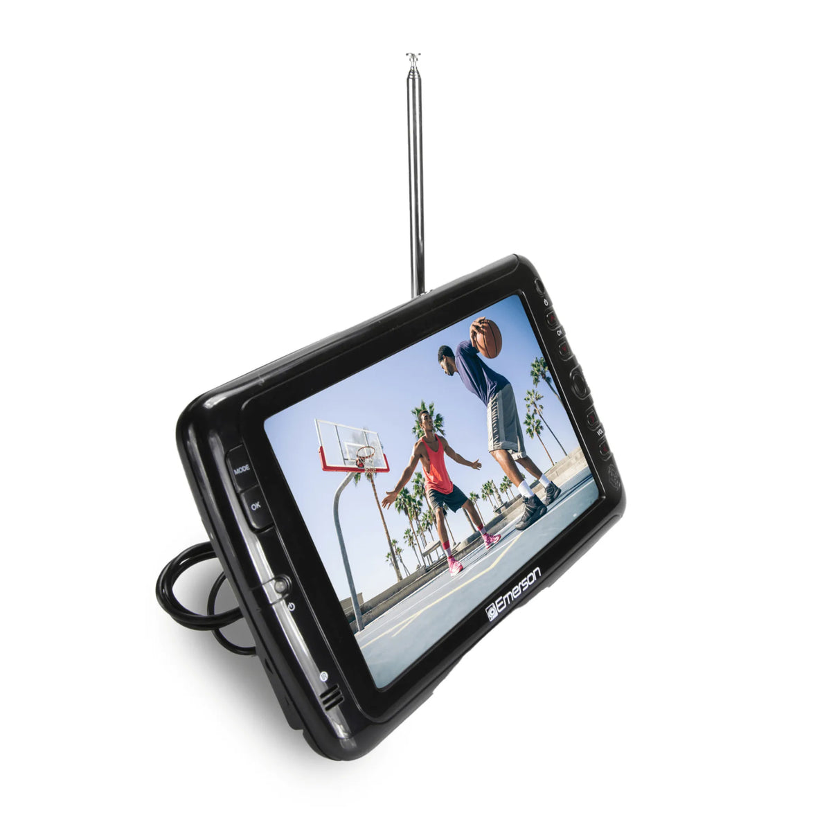 Portable TV and Digital Multimedia Player with Built-In Battery and DC Car Cord