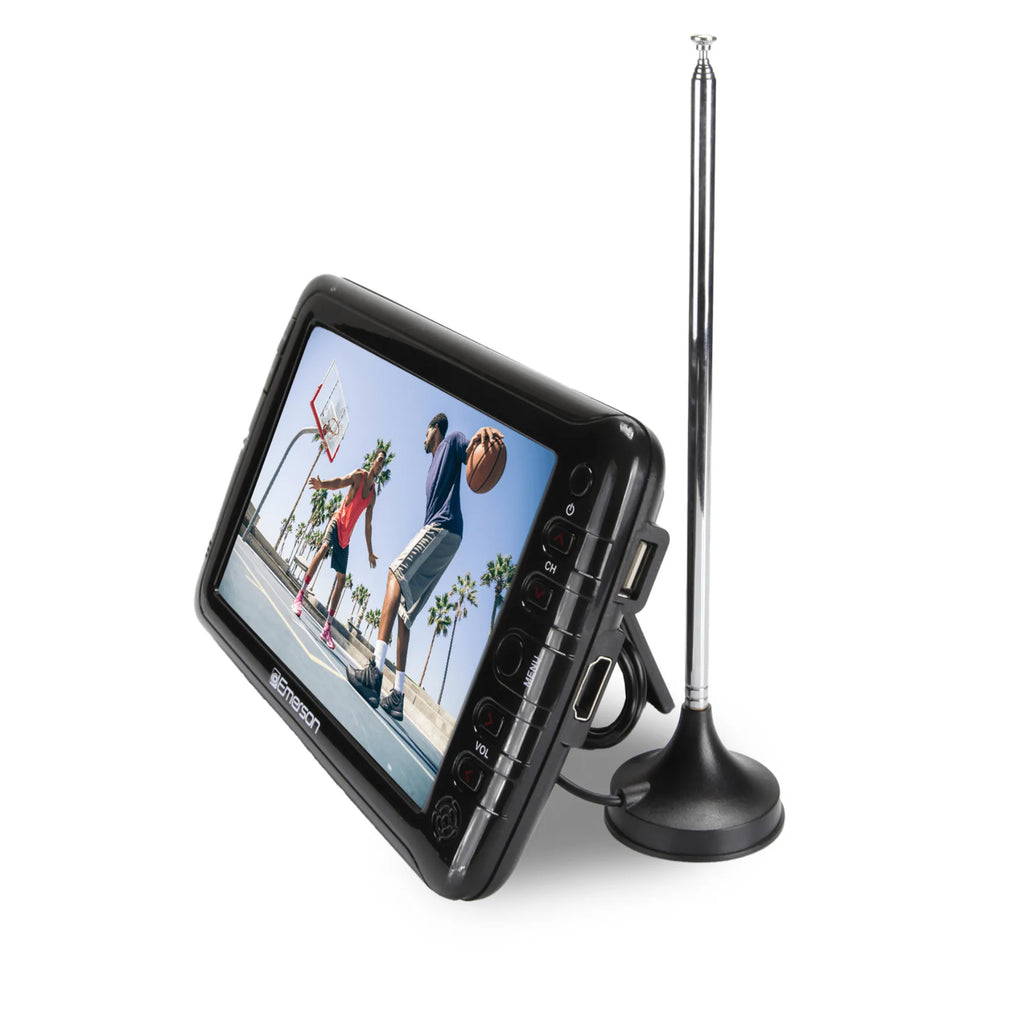 Portable TV and Digital Multimedia Player with Built-In Battery and DC Car Cord
