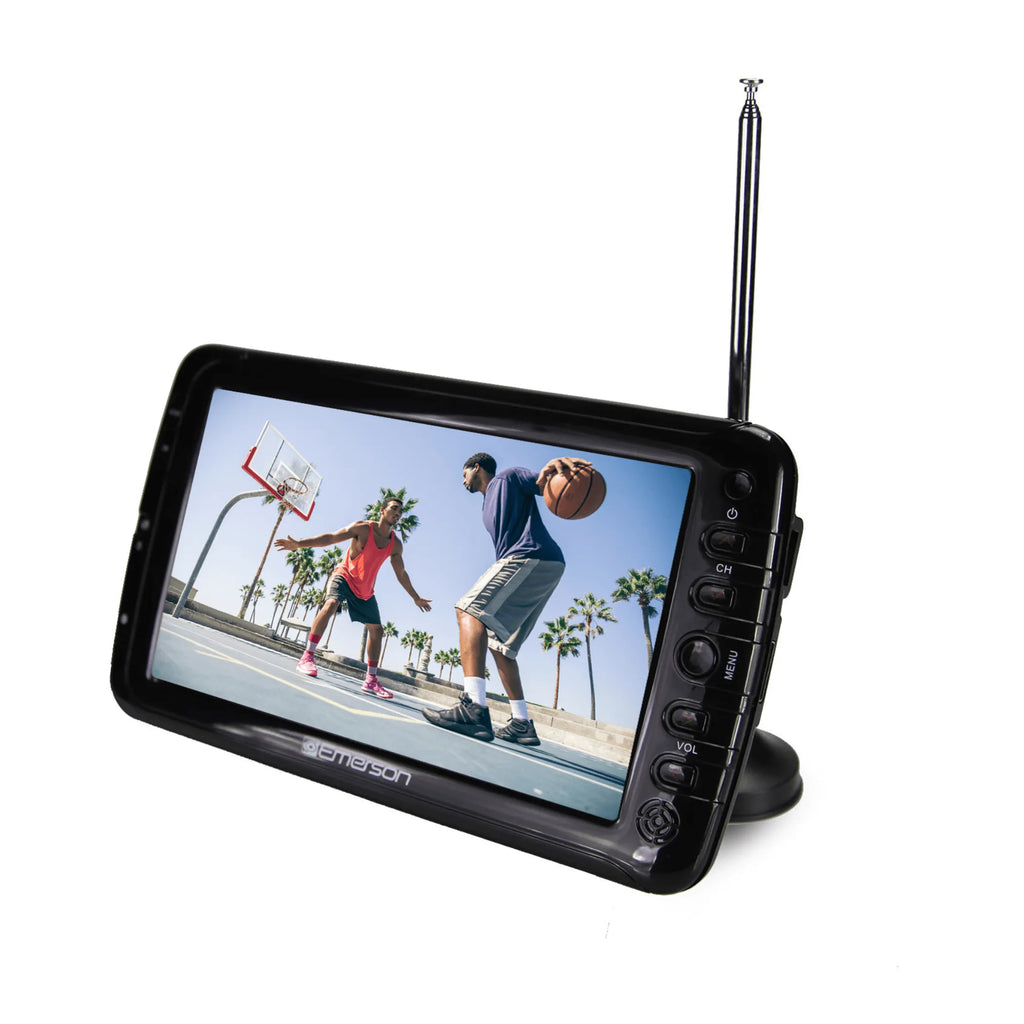 Portable TV and Digital Multimedia Player with Built-In Battery and DC Car Cord