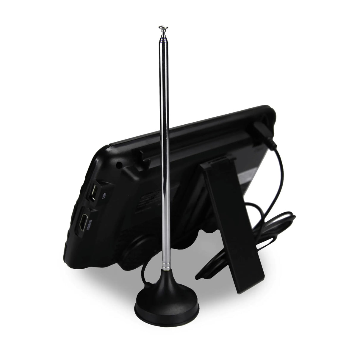 Portable TV and Digital Multimedia Player with Built-In Battery and DC Car Cord