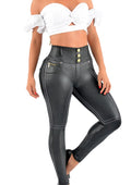 Siluet PEC Leather Look Shapewear Dressy Pants