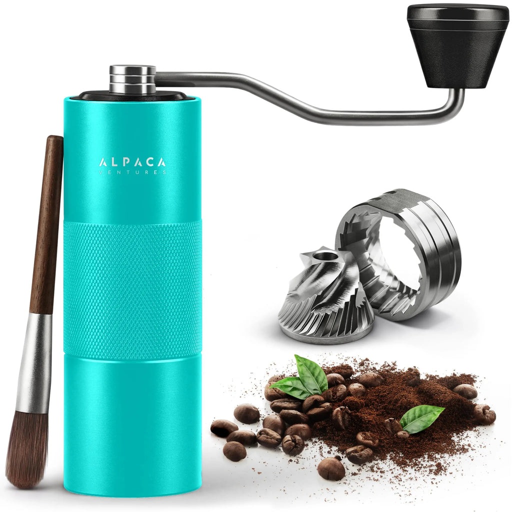 Manual Coffee Grinder Stainless Steel Conical Burr Coffee Grinder Manual with Adjustable Setting Double Bearing Hand Espresso Grinder Perfect for Home