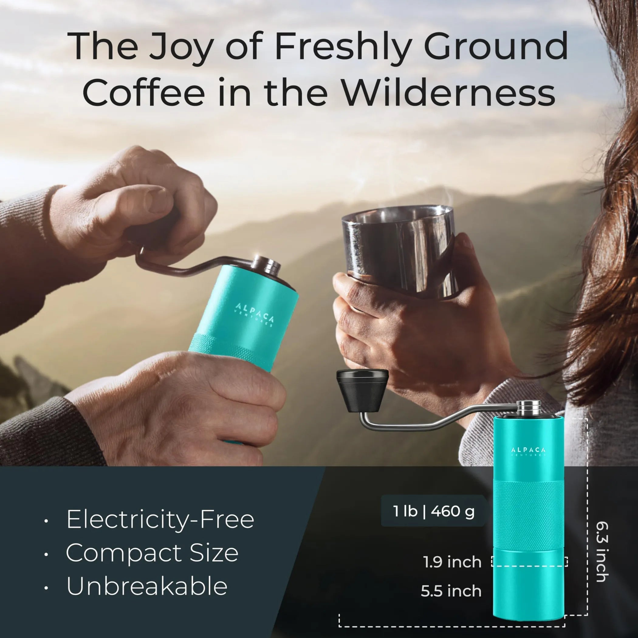Manual Coffee Grinder Stainless Steel Conical Burr Coffee Grinder Manual with Adjustable Setting Double Bearing Hand Espresso Grinder Perfect for Home