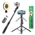 Phone Tripod 62 Selfie Stick for iPhone with Remote and 3W LED Light