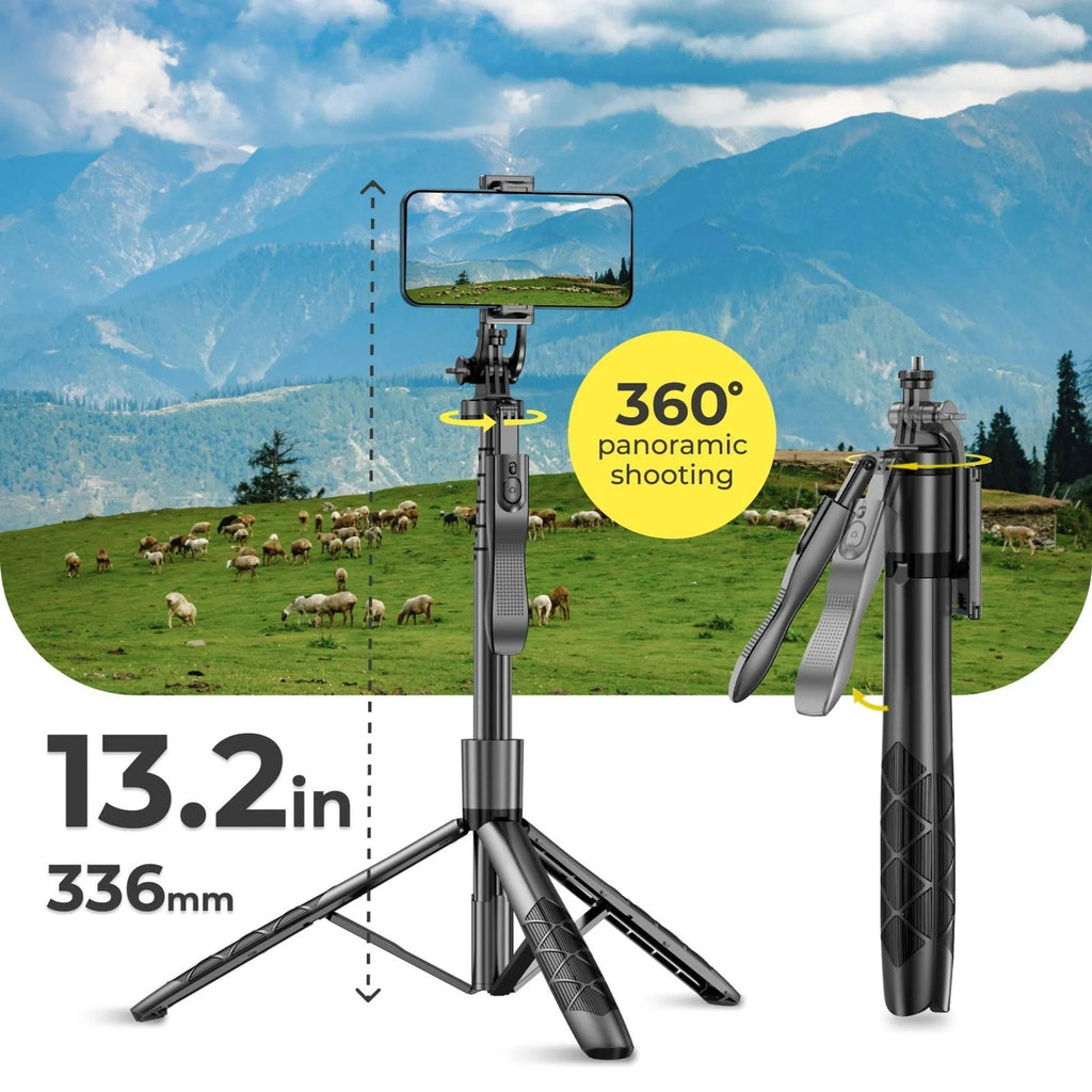 Phone Tripod 62 Selfie Stick for iPhone with Remote and 3W LED Light
