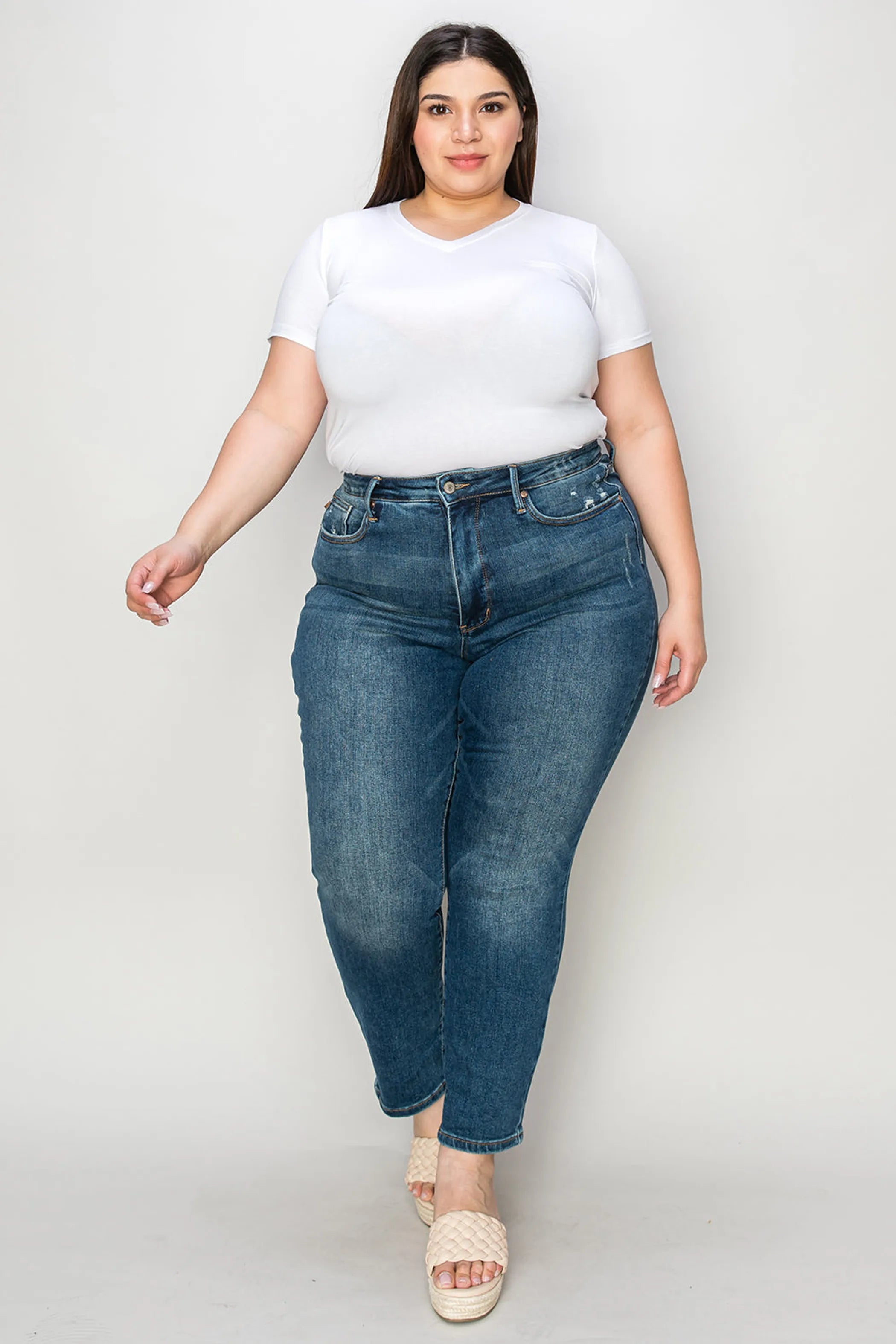 Judy Blue Full Size Tummy Control High Waist Slim Jeans