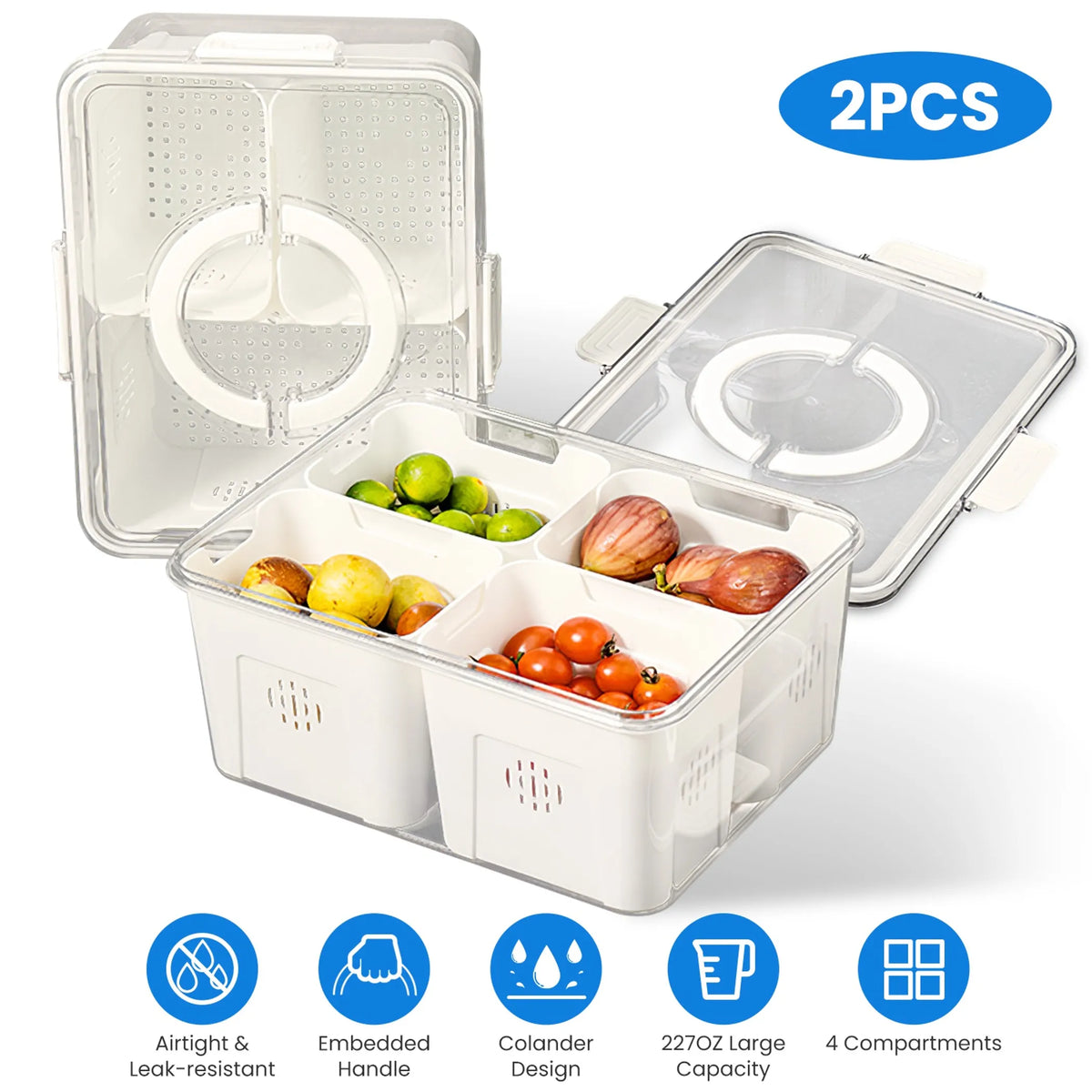 2Pack Airtight Fruit Storage