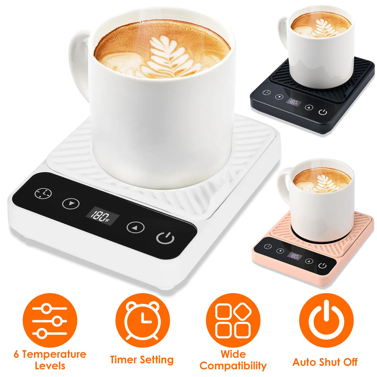 Desktop Electric Mug Warmer Auto Shut Off Timer