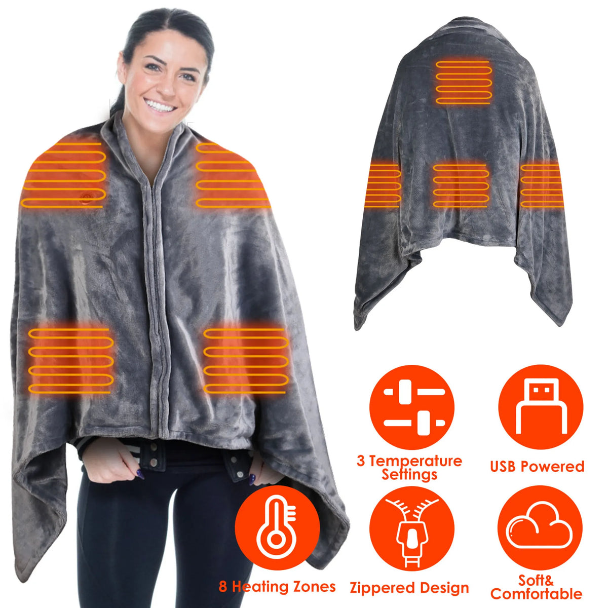USB Heated Blanket Electric Heated Blanket Heated Poncho