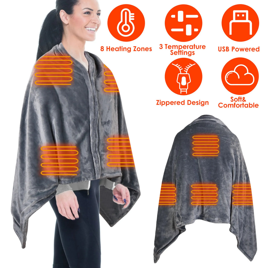 USB Heated Blanket Electric Heated Blanket Heated Poncho