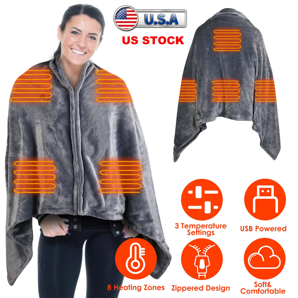 USB Heated Blanket Electric Heated Blanket Heated Poncho