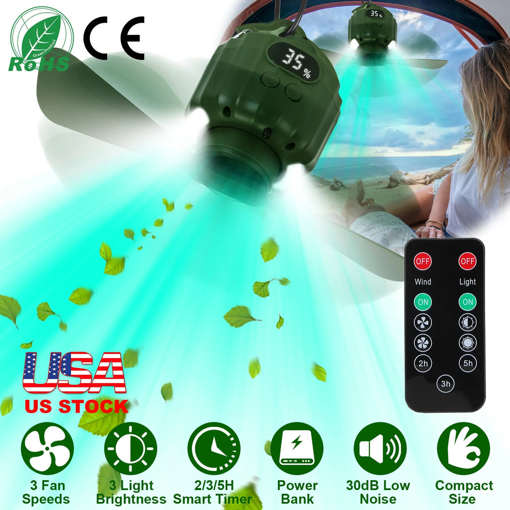 Portable Camping Ceiling LED Fan