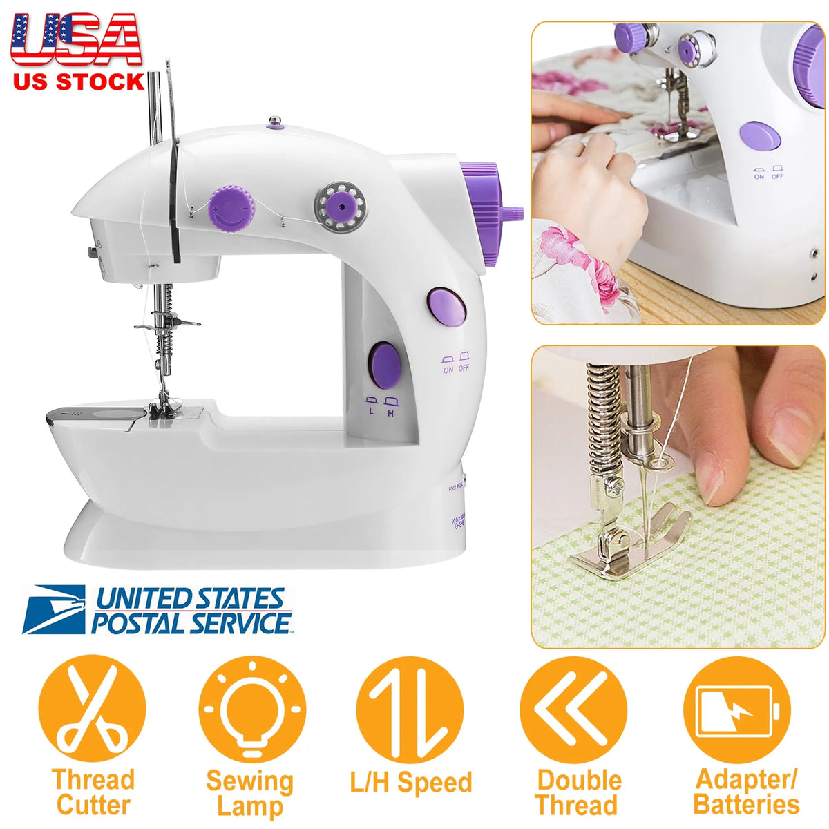Electric Sewing Machine Portable 2 Speed Overlock Foot