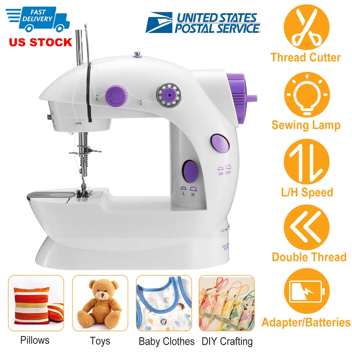 Electric Sewing Machine Portable 2 Speed Overlock Foot