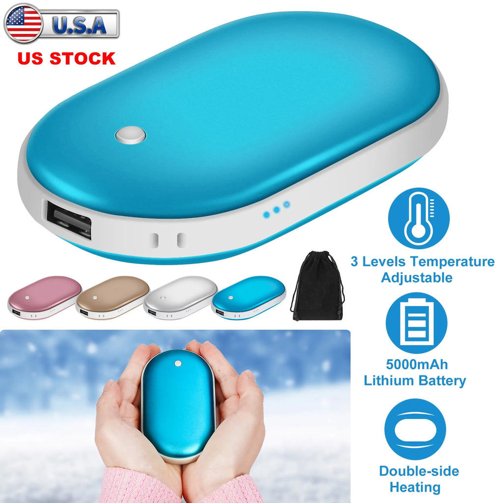 Portable Hand Warmer 5000mAh Power Bank Rechargeable Pocket Warmer