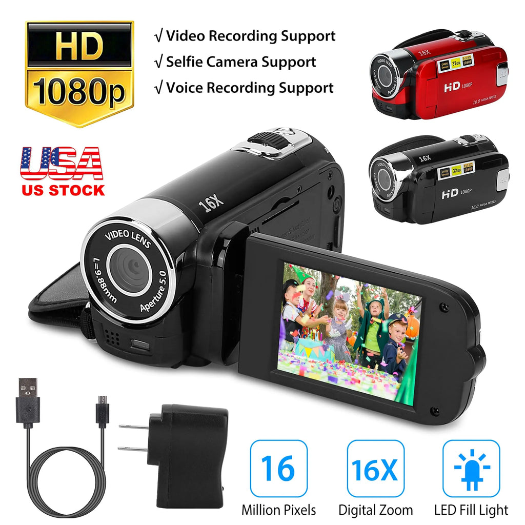 HD 1080P Digital Video Camcorder 2.7in 16X Zoom DV Camera