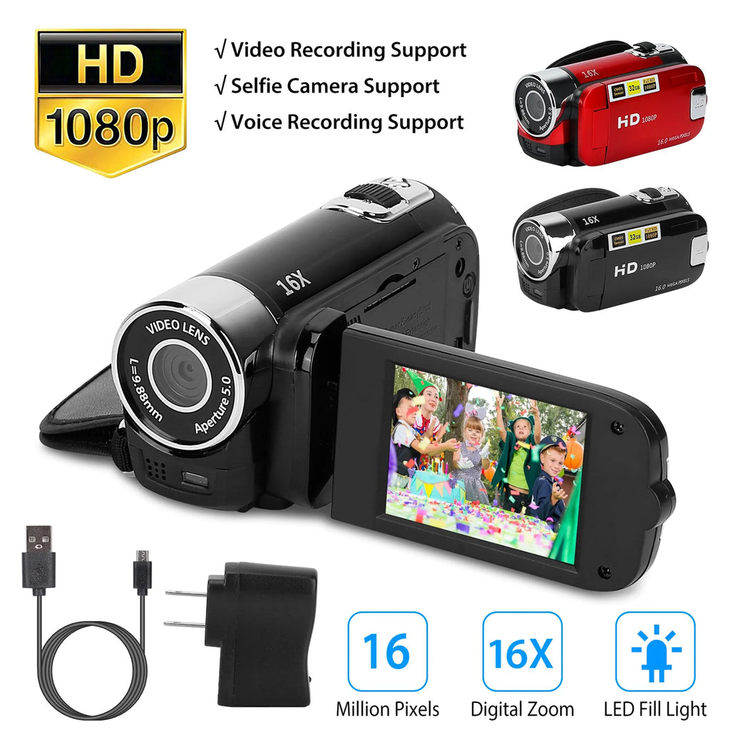 HD 1080P Digital Video Camcorder 2.7in 16X Zoom DV Camera