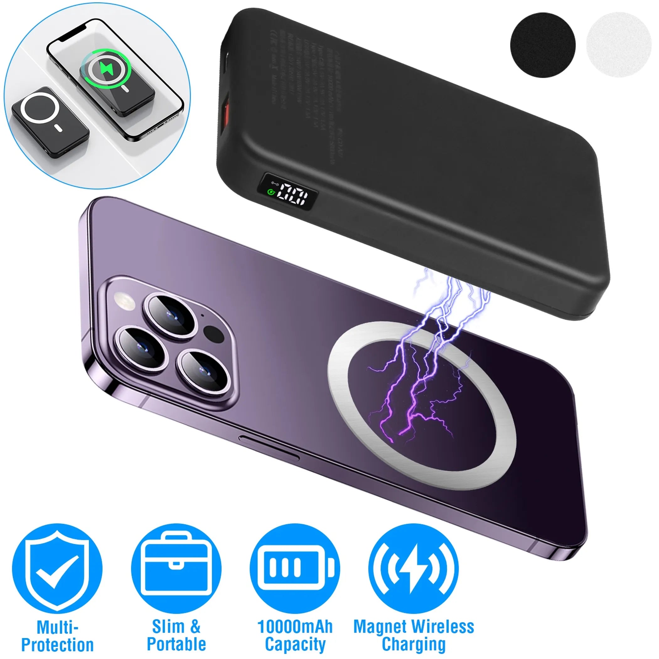 Wireless Power Bank 10000mAh Magnetic Portable Charger