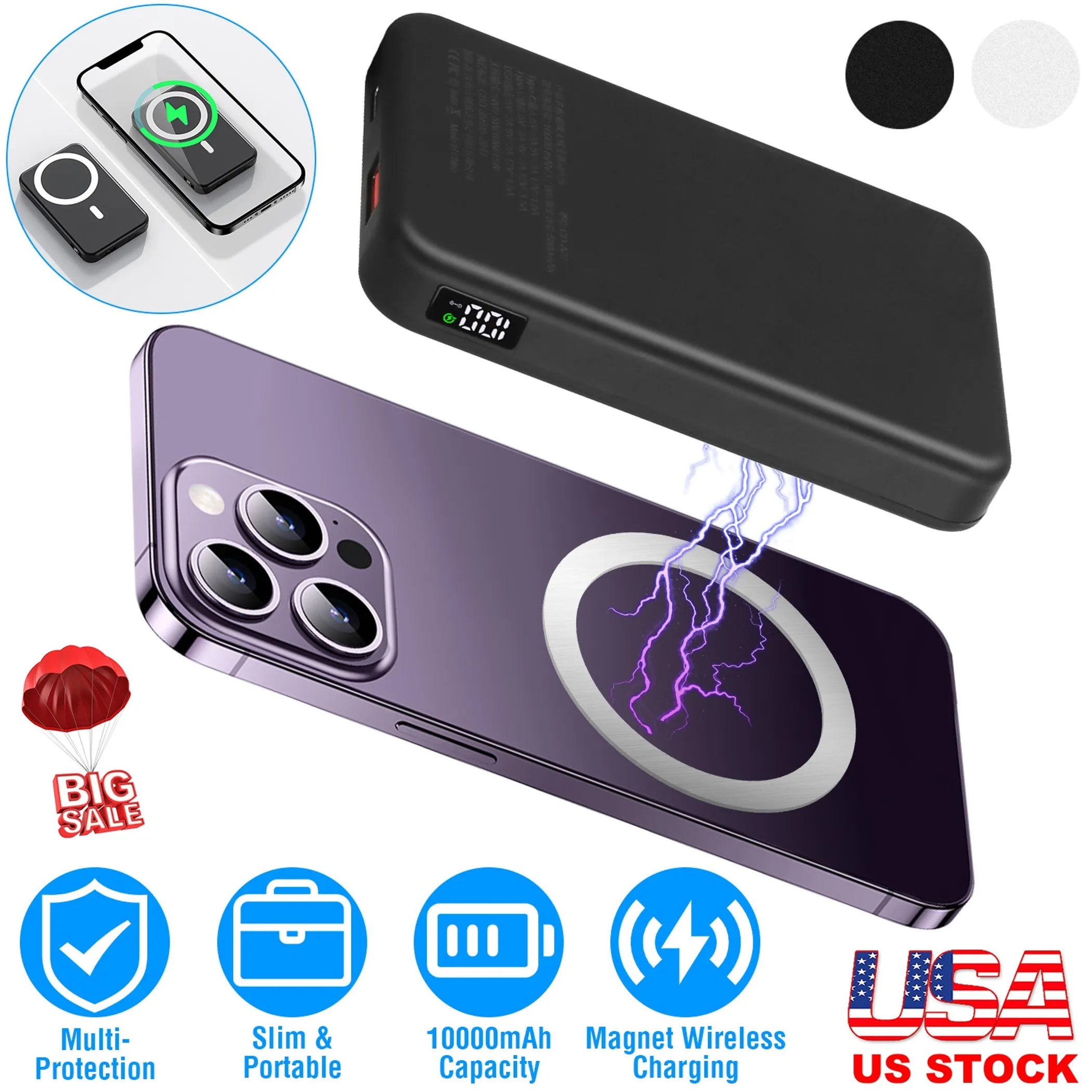Wireless Power Bank 10000mAh Magnetic Portable Charger