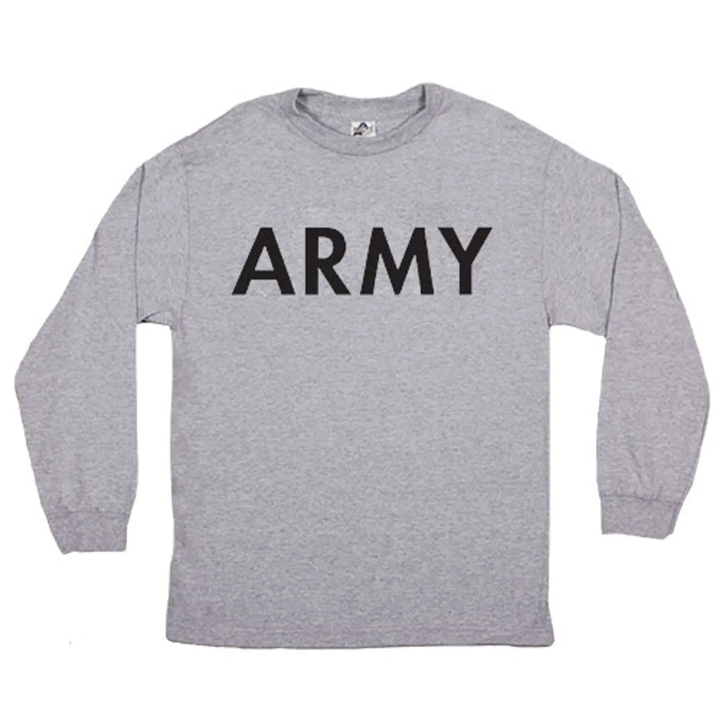 Army Long Sleeve T-Shirt Grey Small