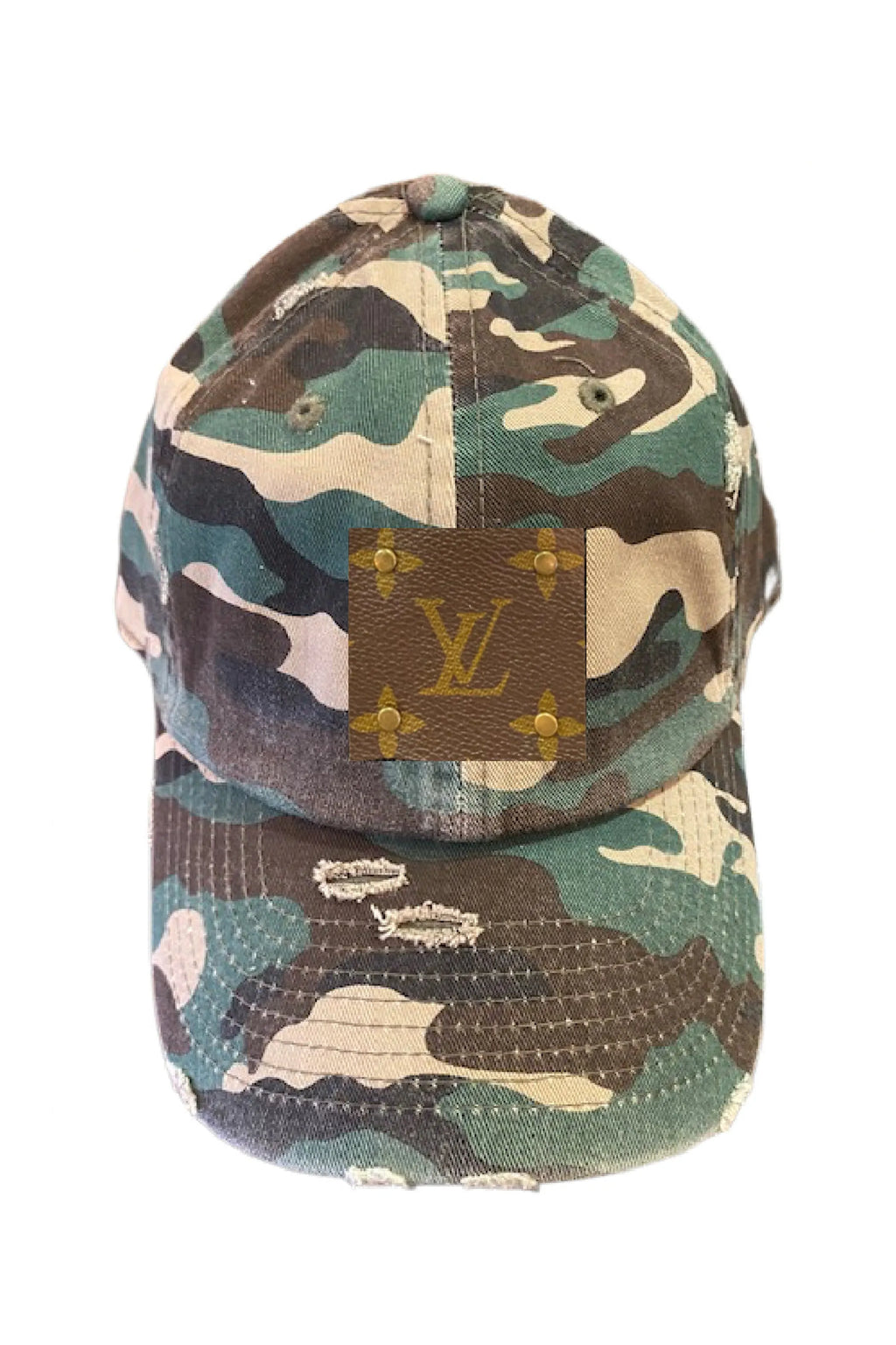 Upcycled Green Camouflage Cap