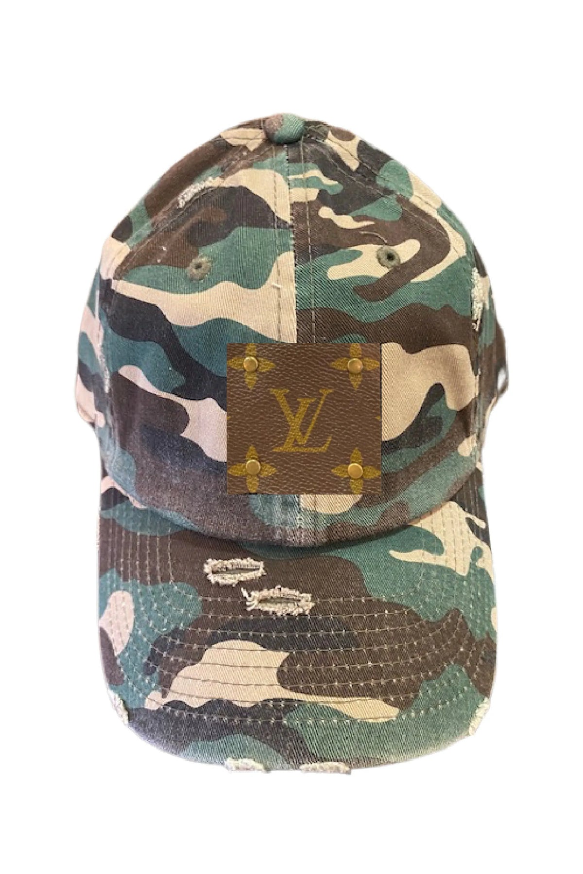 Upcycled Green Camouflage Cap