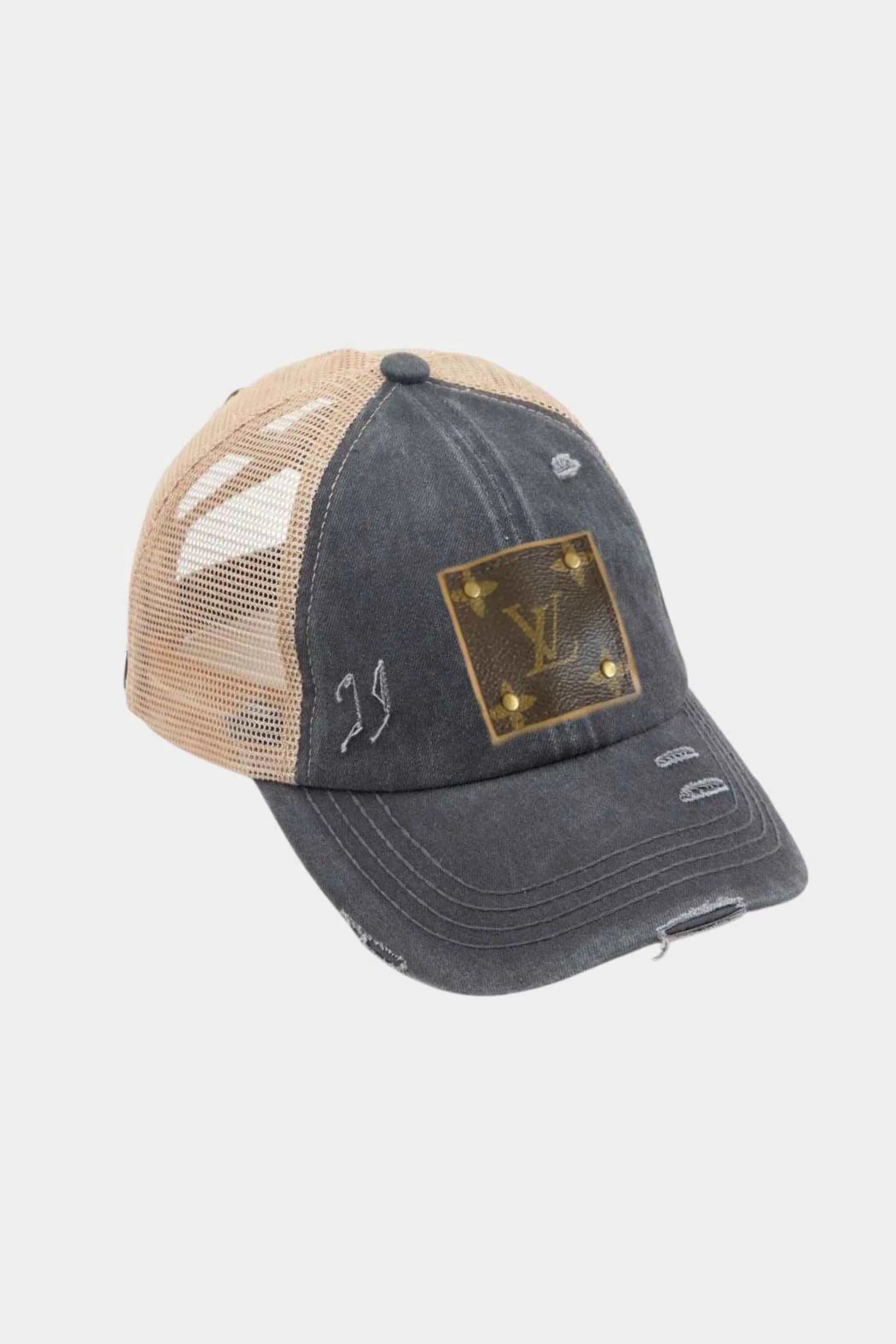 Upcycled Distressed Trucker Cap