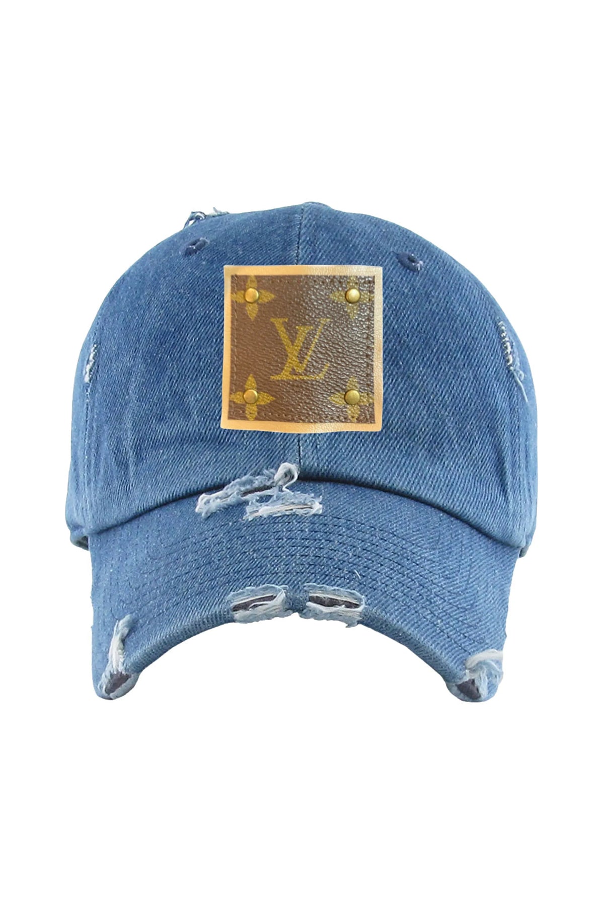 Upcycled Distressed Denim Baseball Cap