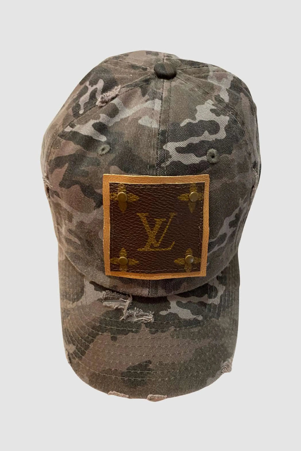 Upcycled Black Camouflage Cap