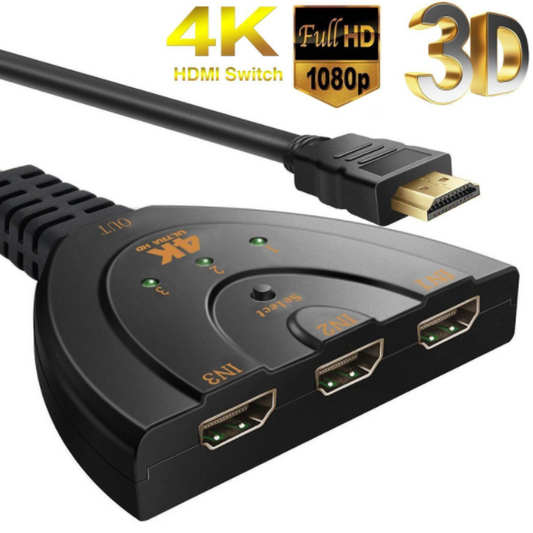 1080P 4K 3 Port Full HDTV AUTO Switch Switcher Splitter